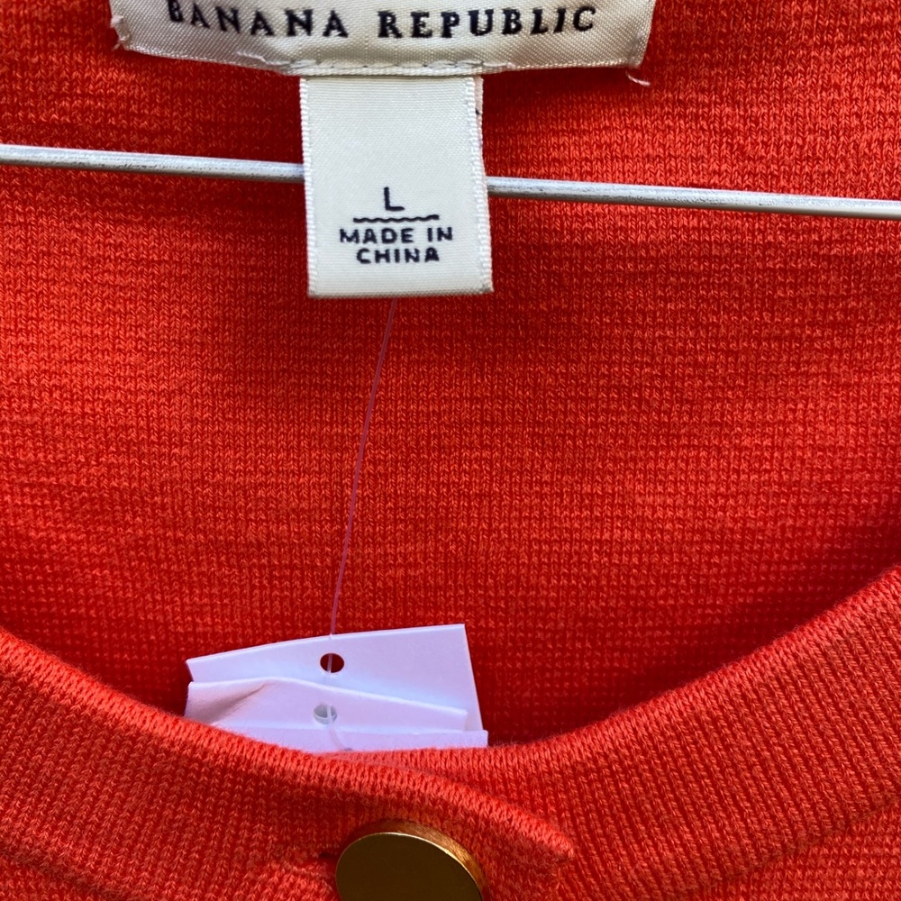 Banana Republic Sweater Lady Jacket w/Gold Buttons sz L - Picture 4 of 8